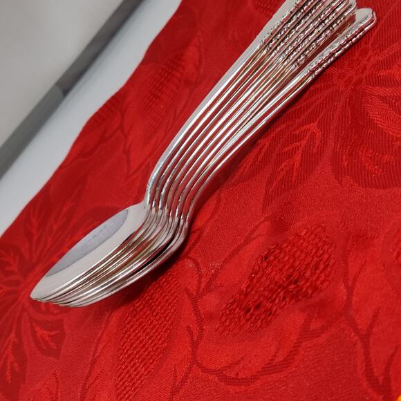 8pc Teaspoons May Queen Holmes & Edwards Silverplate Flatware Monogram "N" - Picture 12 of 12